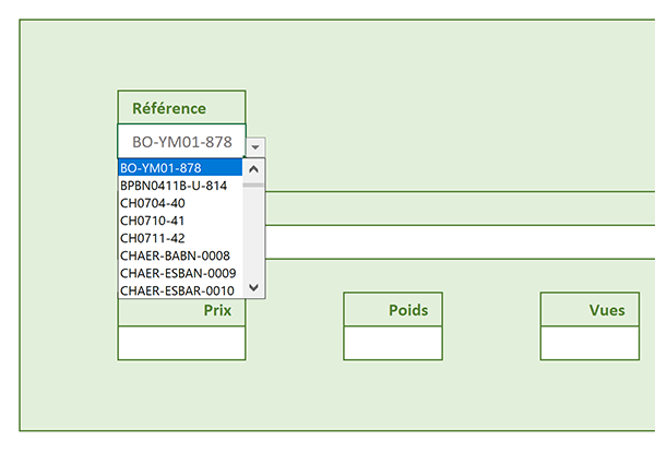 Console Excel pour extraire les données situées au croisement des informations demandées