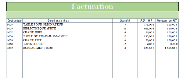 Edition de facture et mise à jour des stocks en VBA Excel