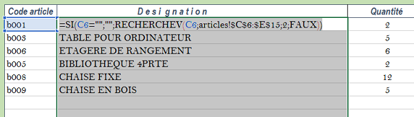 Critère sur recherche informations Excel avec fonction Si