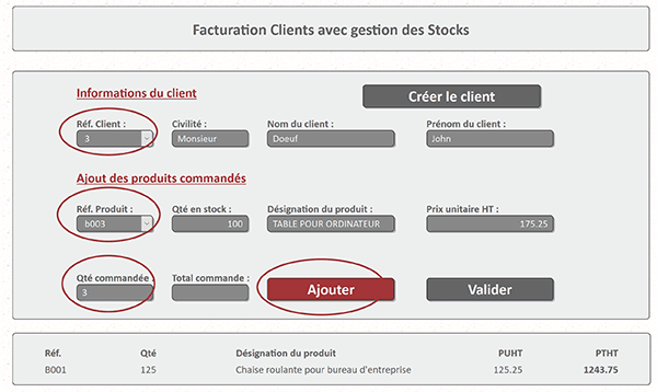 Interface Web Php pour créer et archiver les factures des clients en base de données MySql