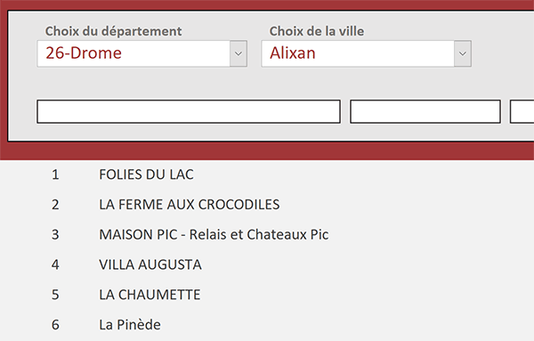 Liste de tous les enregistrements de la table Access sur un formulaire tabulaire par une requête sélection en source de données