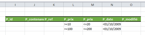 Multi-critères recoupés pour extraire données par filtre avancé Excel