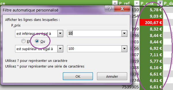 Filtrer et regrouper données Excel sur plusieurs filtres couleur ensemble