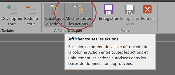 Afficher toutes les actions de macro Access