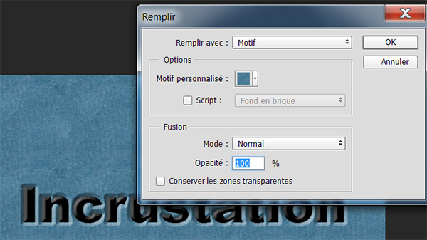 Remplissage motif Photoshop