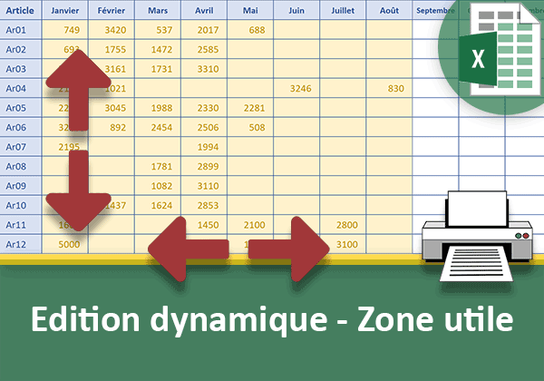 Edition adaptée à la plage de cellules utiles avec la fonction Excel Decaler