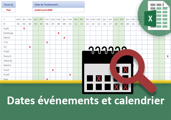 Trouver les dates des événements sur un calendrier Excel par formule