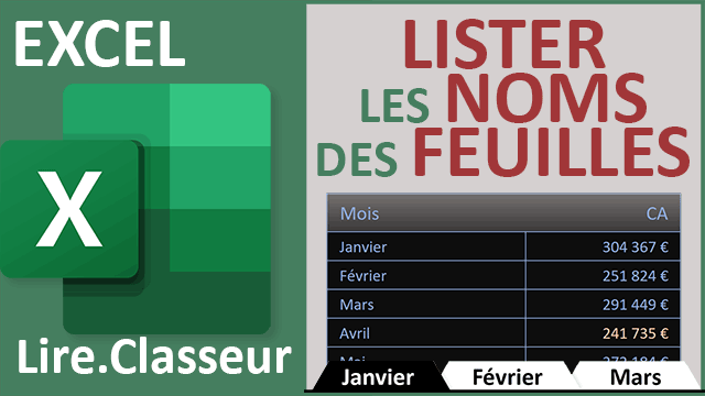 Lister les noms des feuilles Excel avec une formule