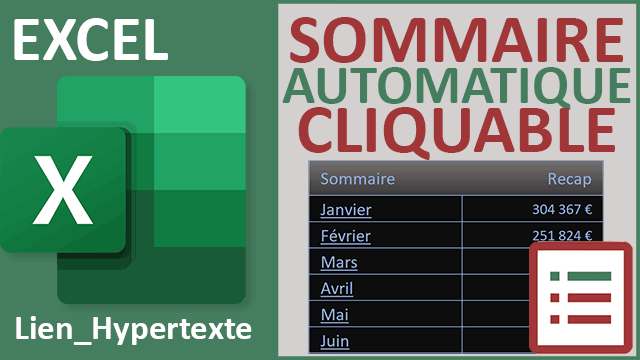 Sommaire automatique cliquable sans code VBA Excel
