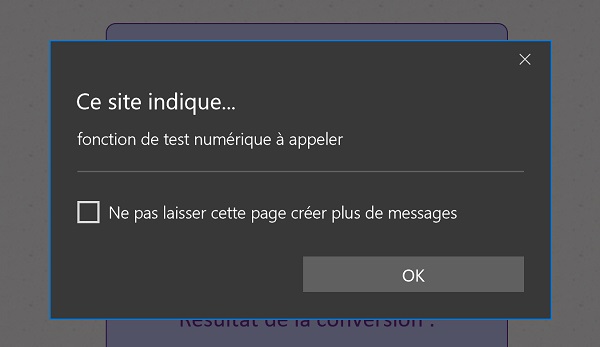 Contrôles de saisies internaute par instruction conditionnelle dans fonction Javascript appelée au clic