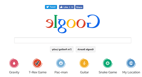Site miroir de Google, elgoog pour jeux et fonctionnalités Easter Eggs