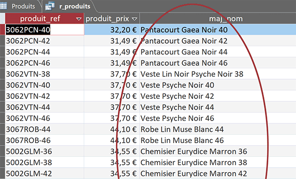 Majuscules et minuscules dans table Access grâce à la fonction Excel NomPropre utilisée par le code VBA