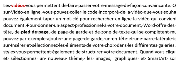 Formater automatiquement en couleur des groupes de mots répétitifs dans tout le document Word