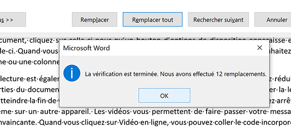 Corriger toutes les fautes de saisie dans le document Word avec une recherche automatisée