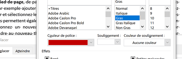 Style gras et couleur à appliquer automatiquement à un mot répété dans tout le document Word
