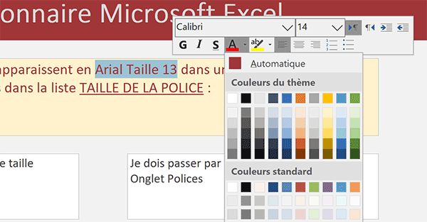Ajouter de la couleur aux textes dans une zone de saisie du formulaire Access