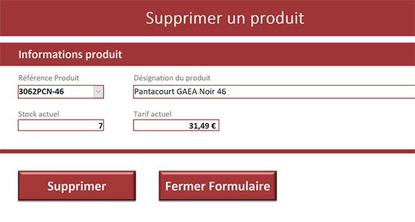 Formulaire Access à construire pour supprimer des produits