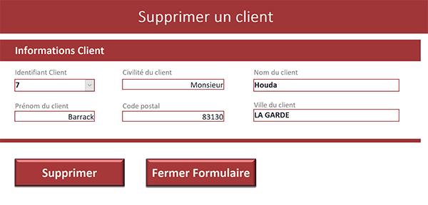 Formulaire Access à créer pour supprimer des clients