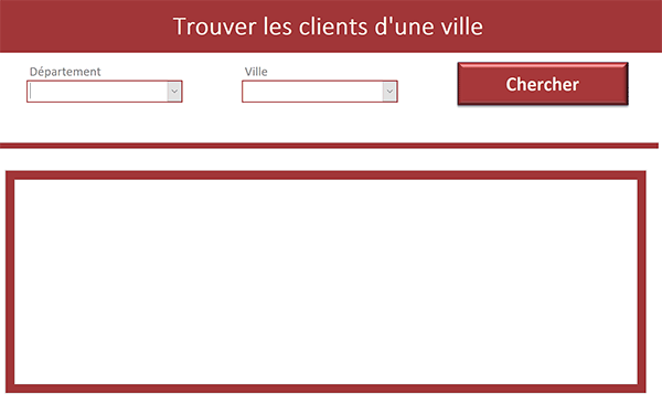 Formulaire Access de recherche Clients à construire