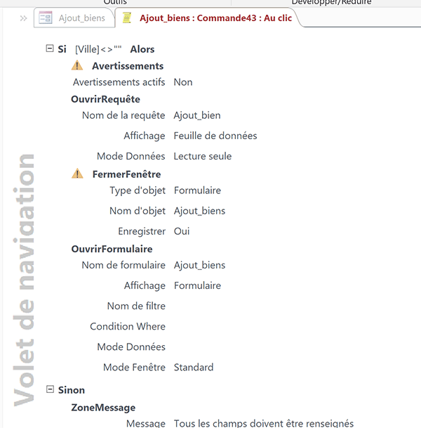 Macro Access multi action et gérant les critères et exécutée au clic sur un bouton de formulaire