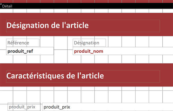 Organiser la présentation du formulaire Access avec plusieurs sections