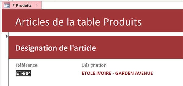 Positionnement et mise en forme des contrôles sur formulaire Access