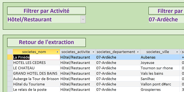 Filtrer base de données Access avec changement liste déroulante détecté par Visual Basic