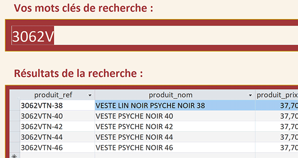 Moteur de recherche Access sans code VBA