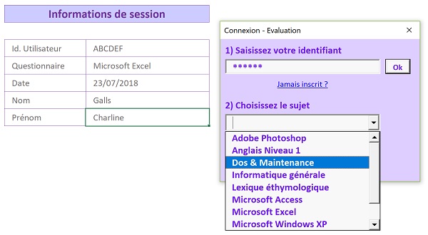 Accès déverrouillé suite à identification réussie sur formulaire VBA Excel