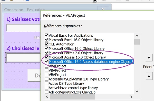 Ajouter référence Database Engine dans projet VBA Excel pour piloter les bases de données externes par le code