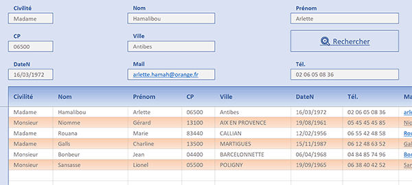 Formulaire VBA Excel pour insérer, modifier et supprimer des clients
