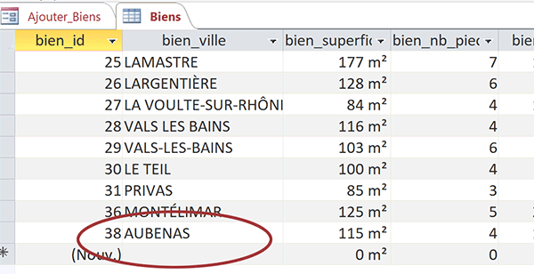 Ajouter des données dans table Access par formulaire et actions de macro