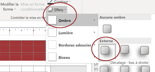 Appliquer une ombre portée au bouton sur le formulaire Access