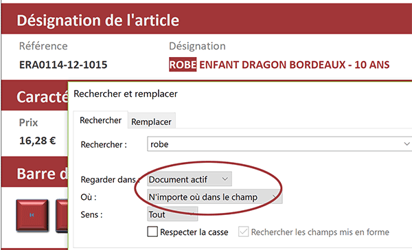 Trouver un enregistrement depuis formulaire Access par recherche de mots clés