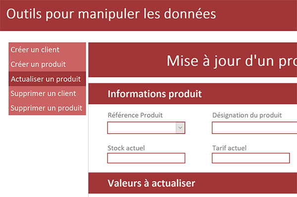 Changement de couleur des onglets du formulaire Access au survol de la souris et au clic