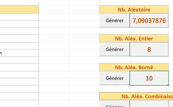 Produire un chiffre Excel au hasard en VBA entre une valeur max et une valeur min