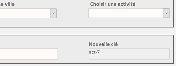 Récupérer la dernière clé primaire de texte sur un formulaire Access avant insertion