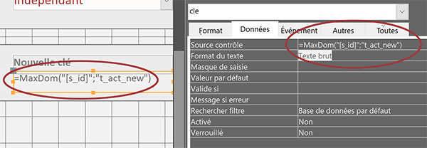 Fonction Access maxDom pour récupérer la valeur de table la plus grande dans un champ du formulaire