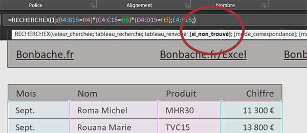 Gérer les erreurs d-extraction avec la fonction Excel RechercheX