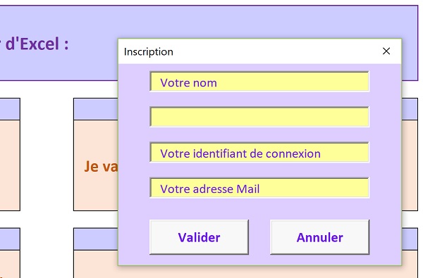 Contrôles de saisie et alertes dans formulaire inscription Excel par code VBA