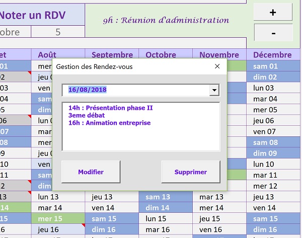 Récupérer la description du rendez-vous issu du calendrier Excel dans le UserForm VBA