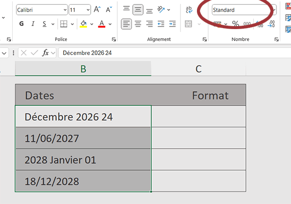 Dates interprétées comme des textes dans Excel