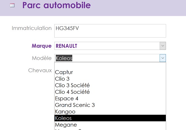 Listes déroulantes cascade reliées entre elles sur formulaire Access grâce aux requêtes sans doublons