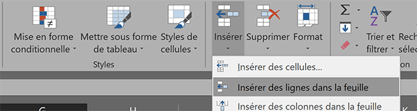 Insérer automatiquement des lignes dans le tableau Excel à chaque changement de catégorie ou de groupe