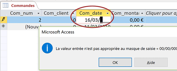 Masque de saisie pour guider inscription de date dans champ de table Access