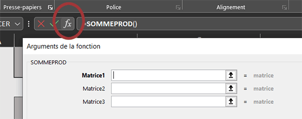 Assistant fonction SommeProd pour trouver les homonymes avec Excel