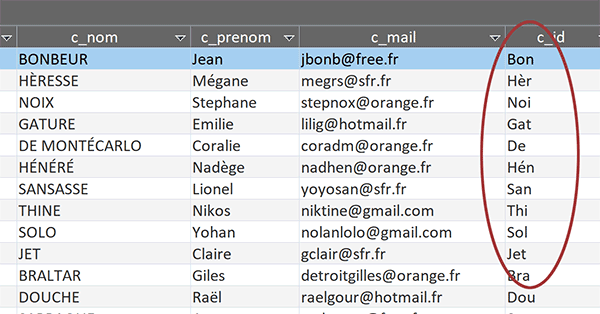 Extraire les premières lettres pour tous les enregistrements grâce à un champ calculé avec la fonction Gauche dans une requête Access