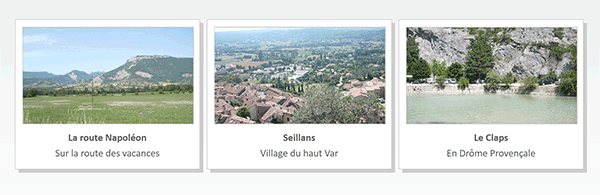 Galerie photos Html dans des cartes de visite grâce aux styles Css