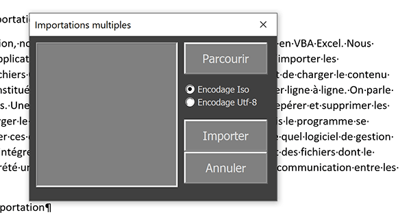 Formulaire Word pour importer de multiples fichiers externes