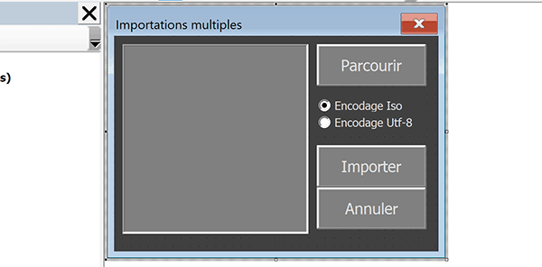 Formulaire VBA Word d-importation de fichiers en mode conception